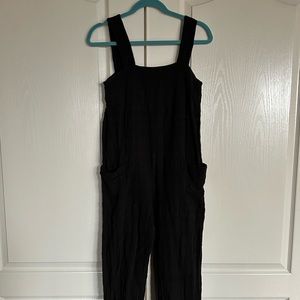 Show me Your Mumu black windowpane crop overalls jumpsuit size small